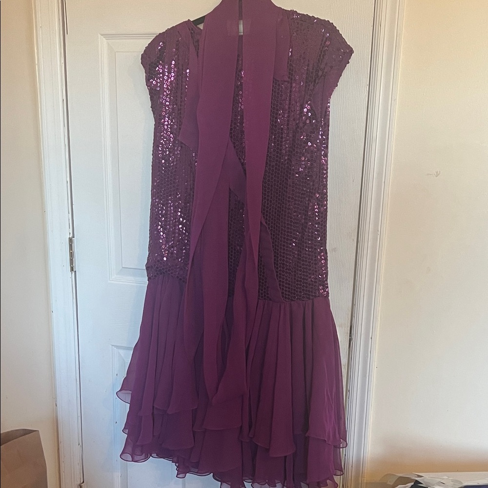 Vintage 80s Sparkling Bright Purple Sequin Dress